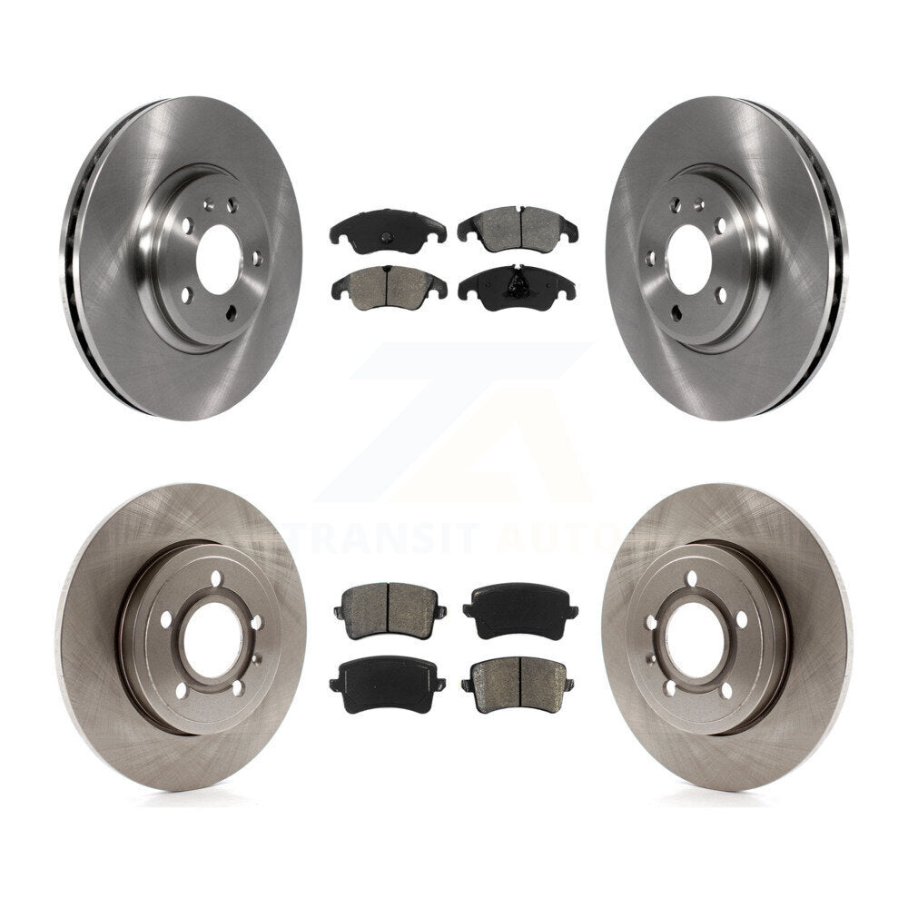 Brake Rotors Semi-Metallic Pad Front Rear Kit For 09 Audi A4 Quattro Sedan/Wagon