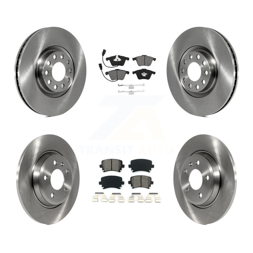 Brake Rotors Semi-Metallic Pad Front Rear Kit For 09 Audi A4 Quattro Convertible