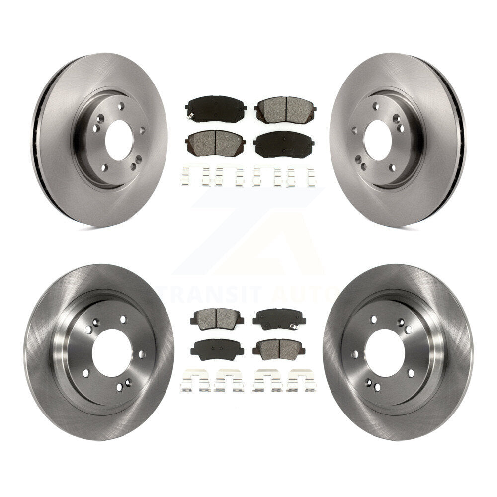 Disc Brake Rotors And Semi-Metallic Pads Front Rear Kit For Kia Soul EV