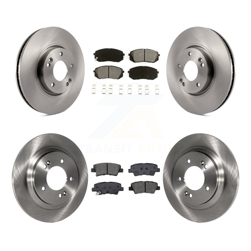 Disc Brake Rotors And Semi-Metallic Pads Front Rear Kit For Kia Soul EV