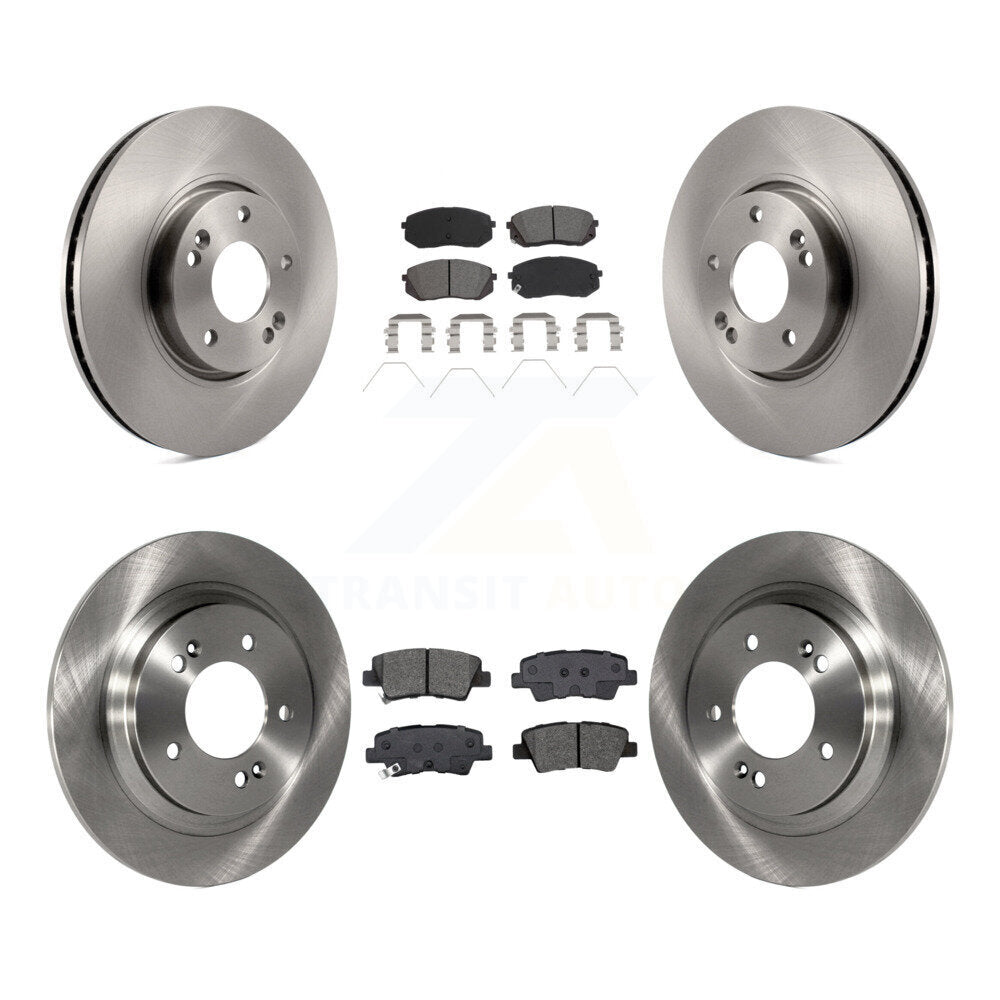 Disc Brake Rotors And Semi-Metallic Pad Front Rear Kit For 2017-2019 Kia Soul EV