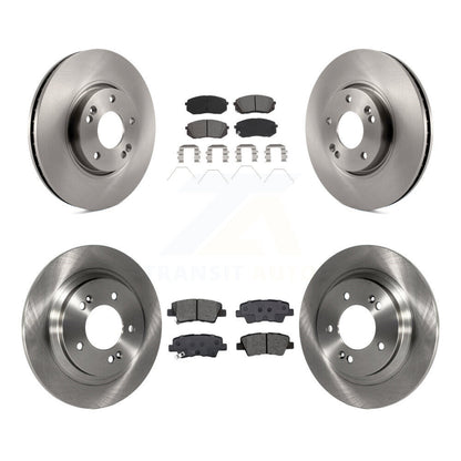 Disc Brake Rotors And Semi-Metallic Pad Front Rear Kit For 2017-2019 Kia Soul EV