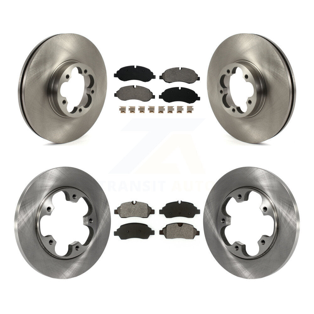 Disc Brake Rotors And Semi-Metallic Pads Front Rear Kit For Ford Transit-350 HD