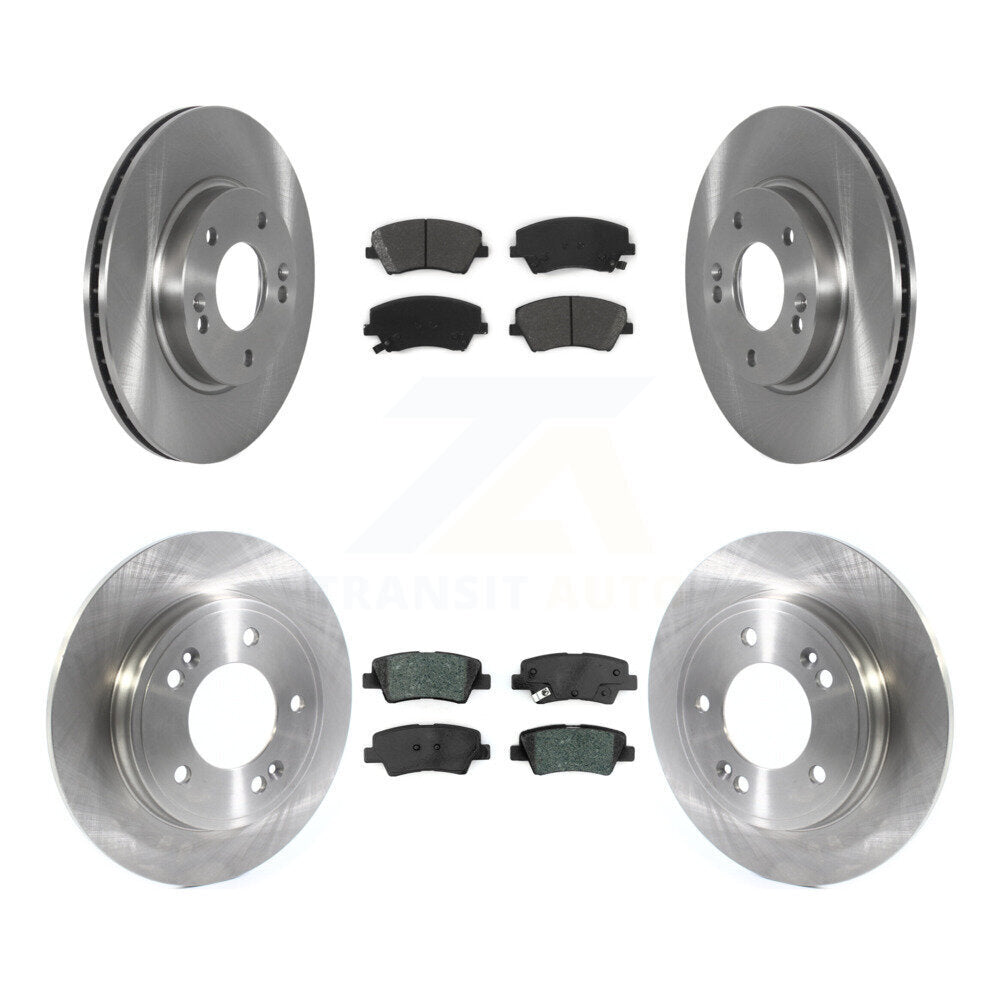 Disc Brake Rotor And Semi-Metallic Pad Front Rear Kit For Hyundai Ioniq Kia Niro
