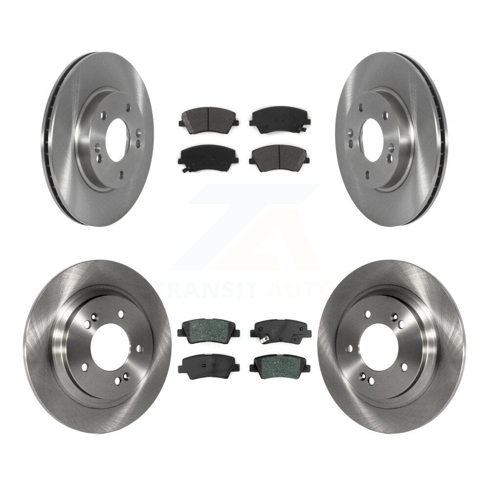 Disc Brake Rotor And Semi-Metallic Pad Front Rear Kit For Hyundai Ioniq Kia Niro
