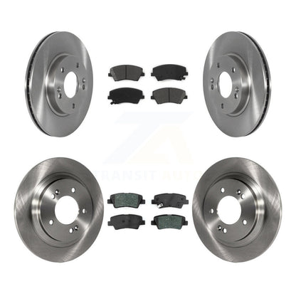 Disc Brake Rotor And Semi-Metallic Pad Front Rear Kit For Hyundai Ioniq Kia Niro