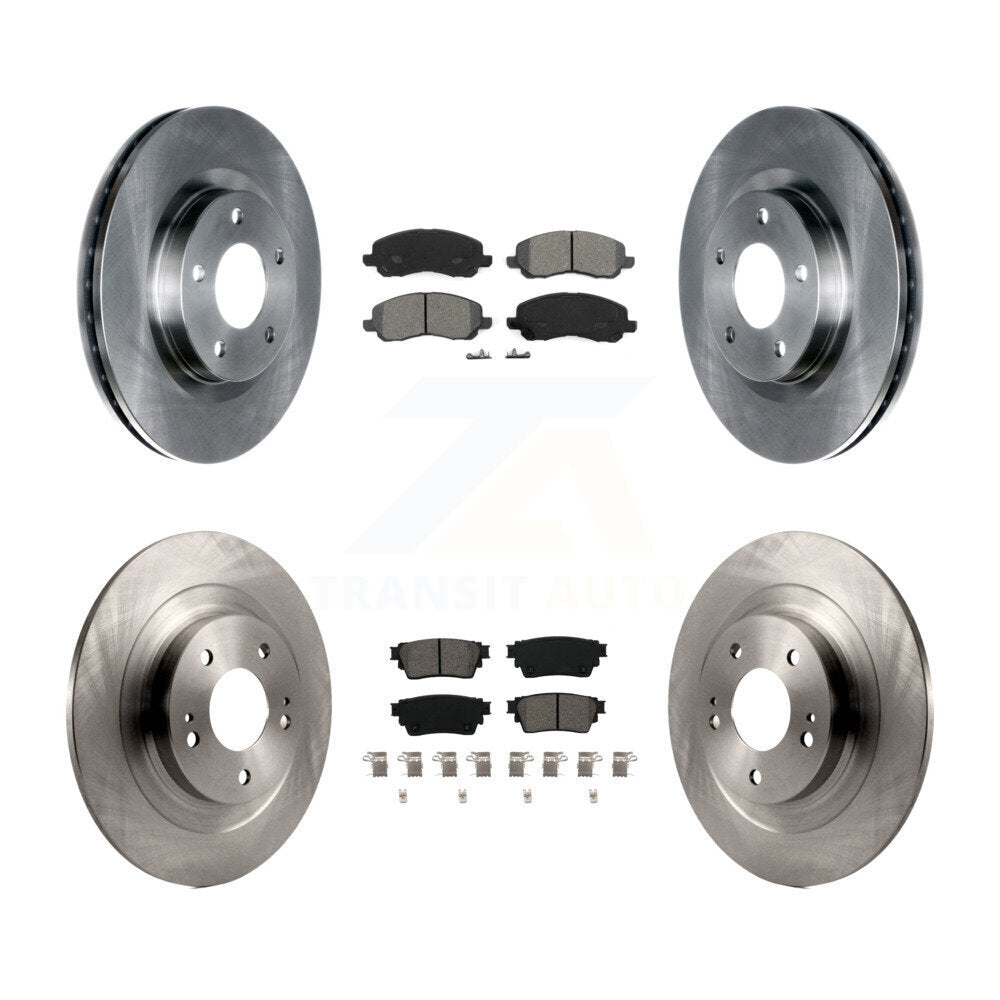 Disc Brake Rotors And Semi-Metallic Pads Front Rear Kit For Mitsubishi Outlander