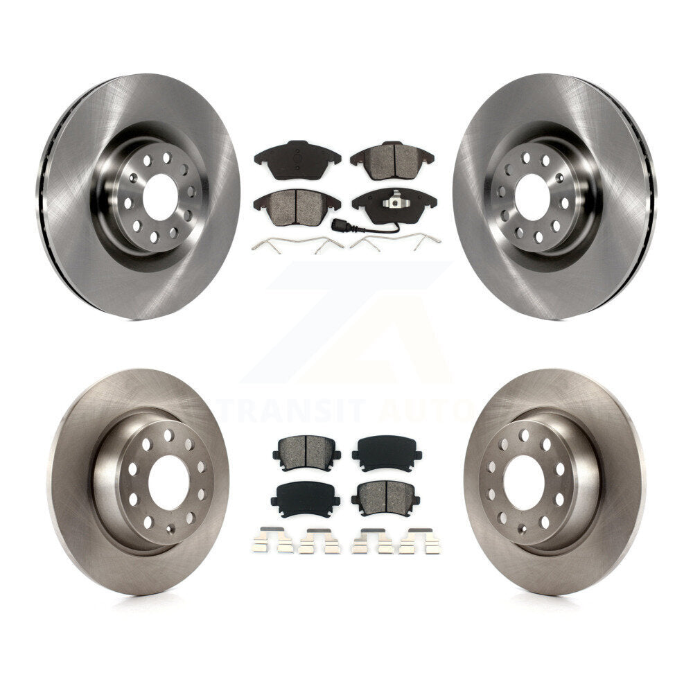 Disc Brake Rotors And Semi-Metallic Pads Front Rear Kit For Volkswagen CC