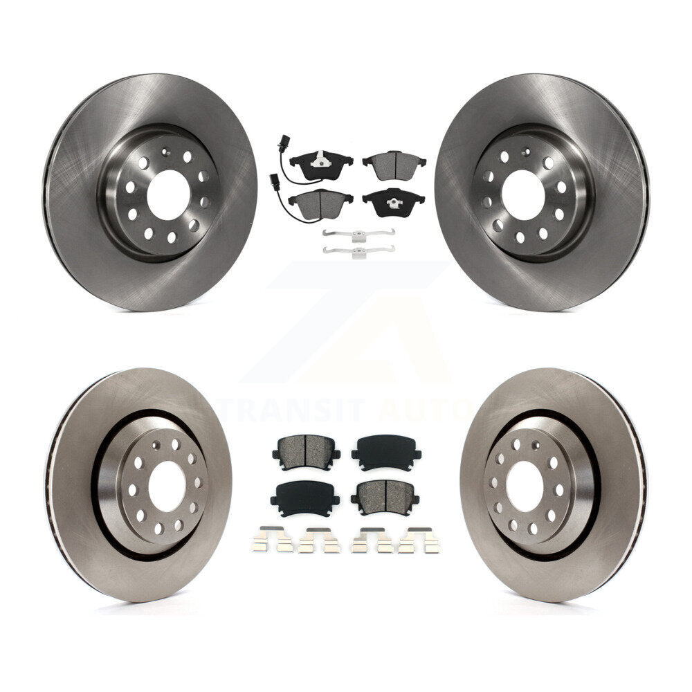 Disc Brake Rotors And Semi-Metallic Pads Front Rear Kit For Volkswagen CC R32
