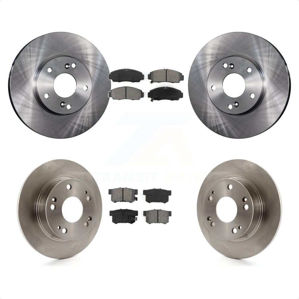 Disc Brake Rotors And Semi-Metallic Pads Front Rear Kit For Honda Accord