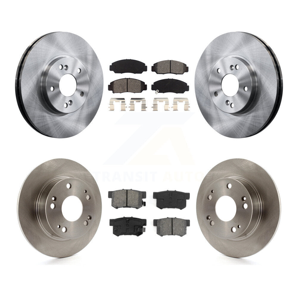 Disc Brake Rotors And Semi-Metallic Pads Front Rear Kit For Honda Accord