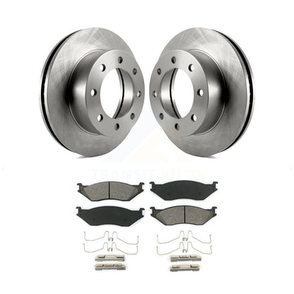 Disc Brake Rotors And Semi-Metallic Pads Front Kit For Ford F-450 Super Duty