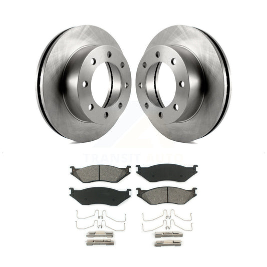 Disc Brake Rotors And Semi-Metallic Pads Front Kit For Ford F-450 Super Duty