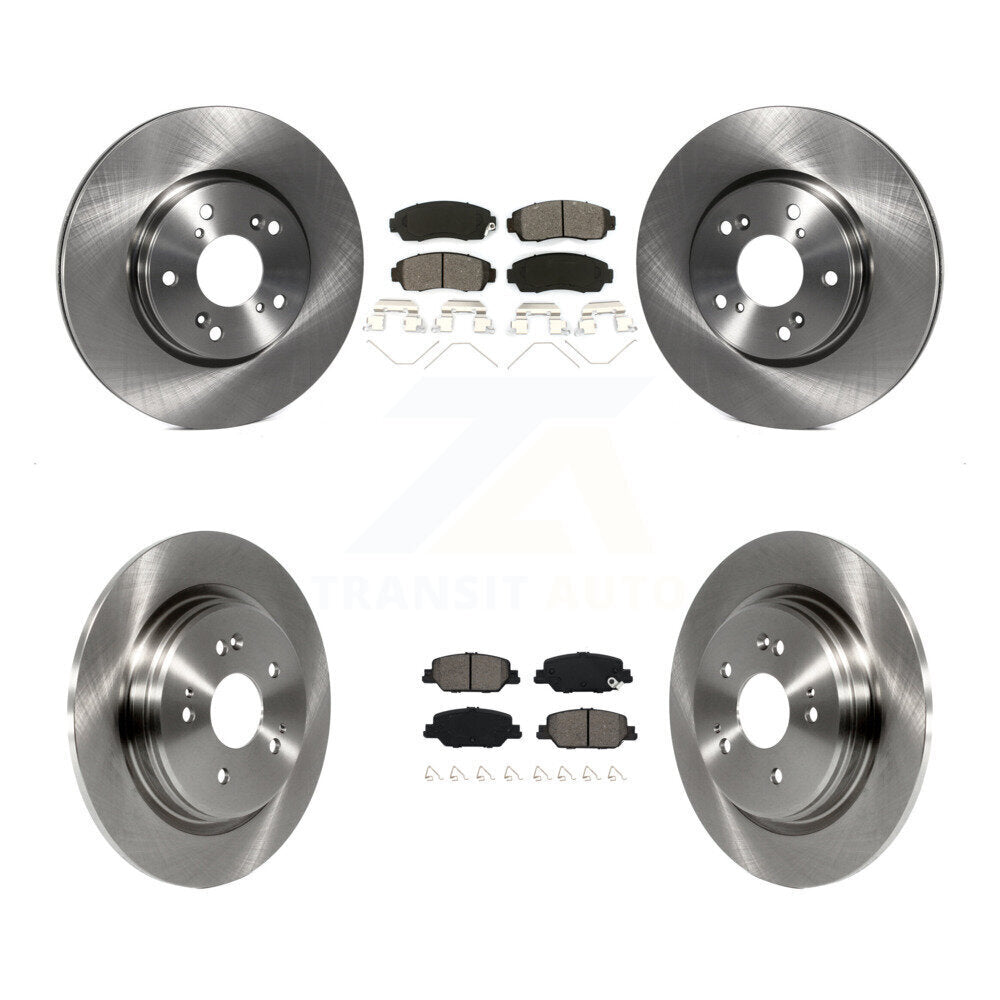 Disc Brake Rotors And Semi-Metallic Pads Front Rear Kit For Honda CR-V