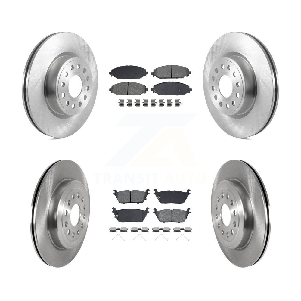 Disc Brake Rotors And Semi-Metallic Pads Front Rear Kit For Ram 1500