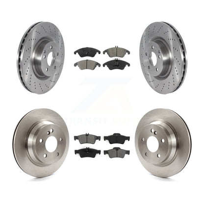 Disc Brake Rotors And Semi-Metallic Pads Front Rear Kit For Mercedes-Benz E400