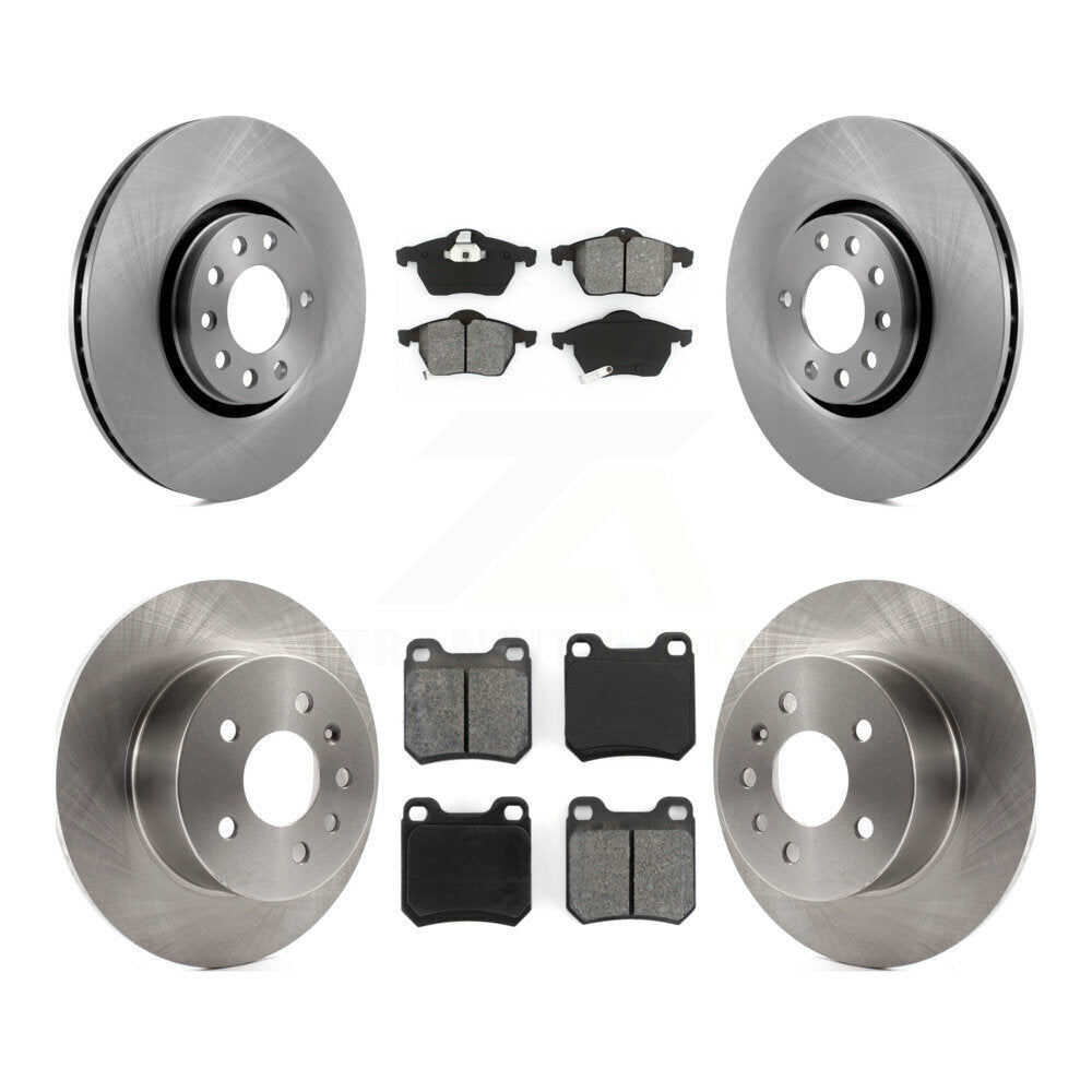Disc Brake Rotors Semi-Metallic Pad Front Rear Kit For 1999-2002 Saab 9-3 Viggen