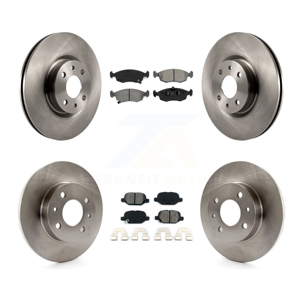 Disc Brake Rotors And Semi-Metallic Pads Front Rear Kit For Fiat 500