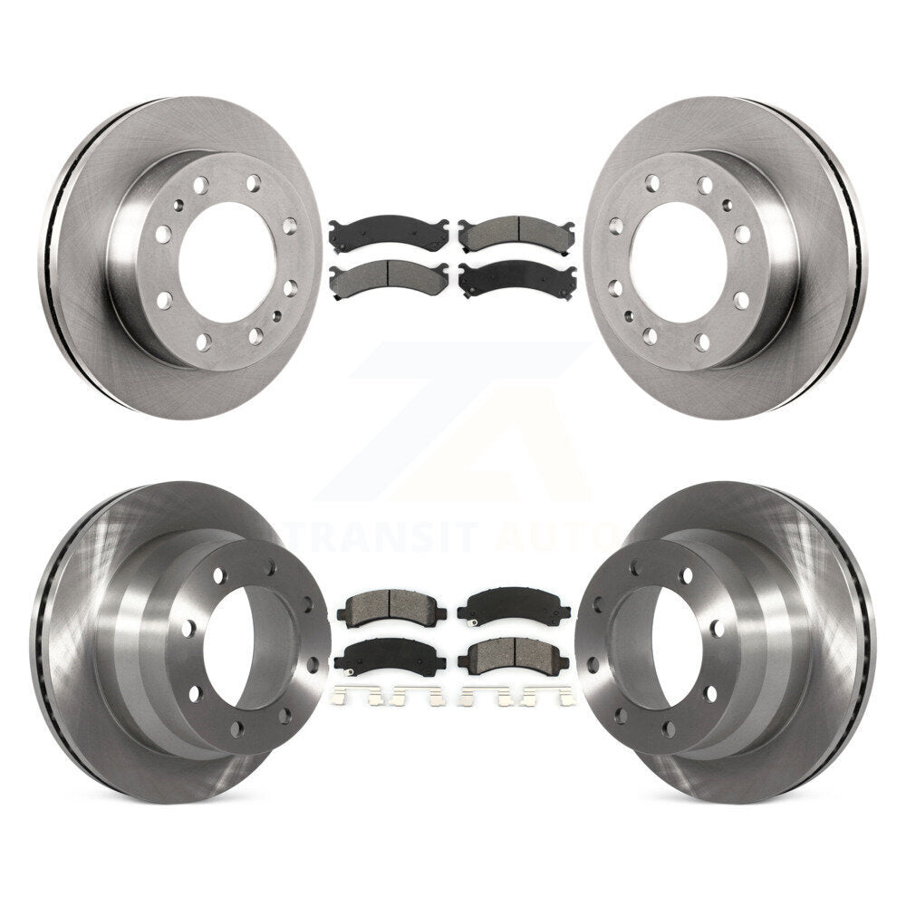 Disc Brake Rotor And Semi-Metallic Pad Front Rear Kit For Chevrolet Express 4500