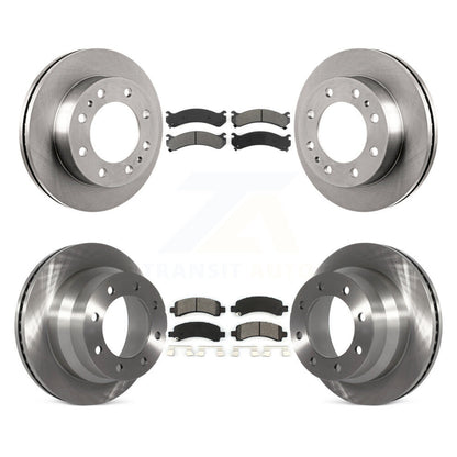 Disc Brake Rotor And Semi-Metallic Pad Front Rear Kit For Chevrolet Express 4500