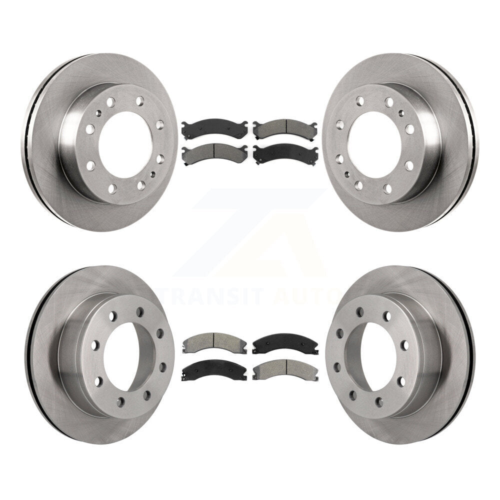 Disc Brake Rotor And Semi-Metallic Pad Front Rear Kit For Chevrolet Express 4500