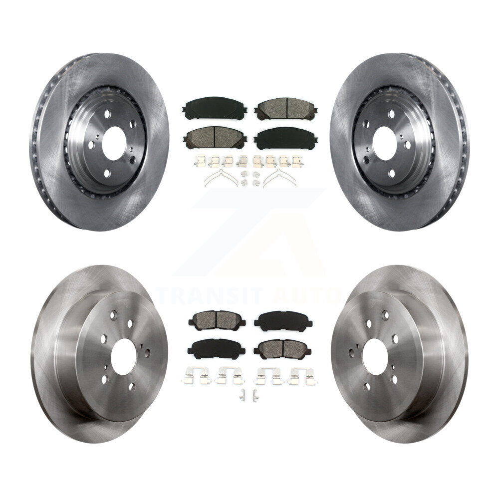 Disc Brake Rotors And Semi-Metallic Pads Front Rear Kit For Toyota Highlander