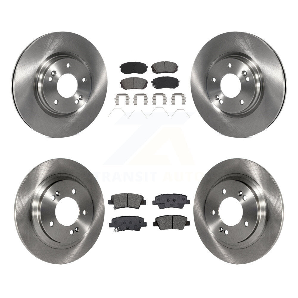 Brake Rotor & Semi-Metallic Pad Front Rear Kit For Hyundai Elantra GT Kia Forte5