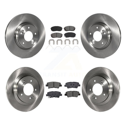 Brake Rotor & Semi-Metallic Pad Front Rear Kit For Hyundai Elantra GT Kia Forte5
