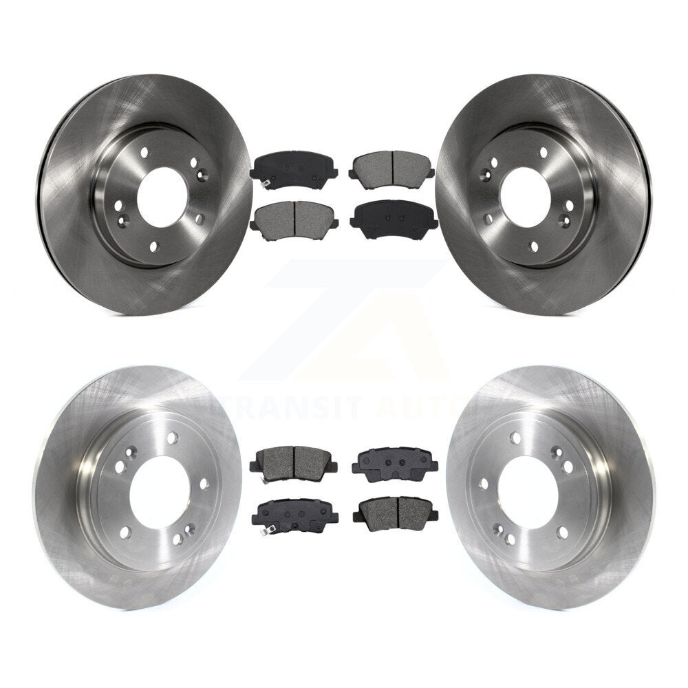 Disc Brake Rotors And Semi-Metallic Pads Front Rear Kit For Hyundai Veloster
