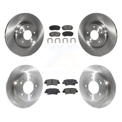 Disc Brake Rotor Semi-Metallic Pad Front Rear Kit For Kia Forte Hyundai Veloster