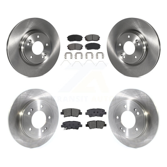 Disc Brake Rotor Semi-Metallic Pad Front Rear Kit For Kia Forte Hyundai Veloster
