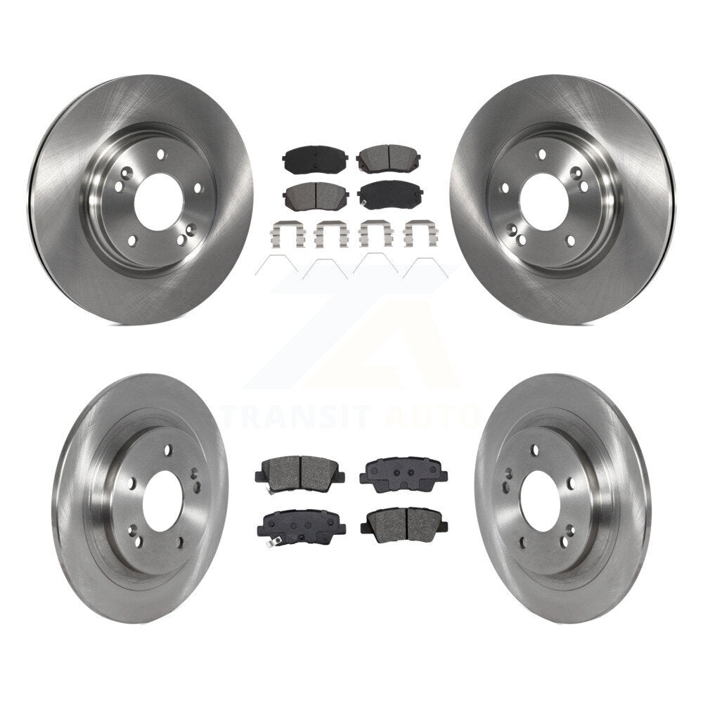 Disc Brake Rotor Semi-Metallic Pad Front Rear Kit For 2022-2023 Hyundai Kona AWD