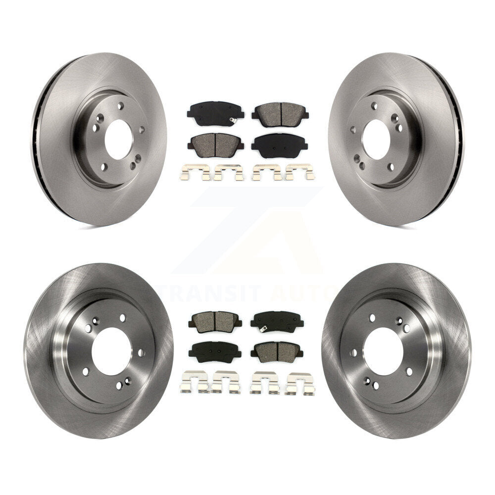 Disc Brake Rotors And Semi-Metallic Pads Front Rear Kit For Hyundai Sonata