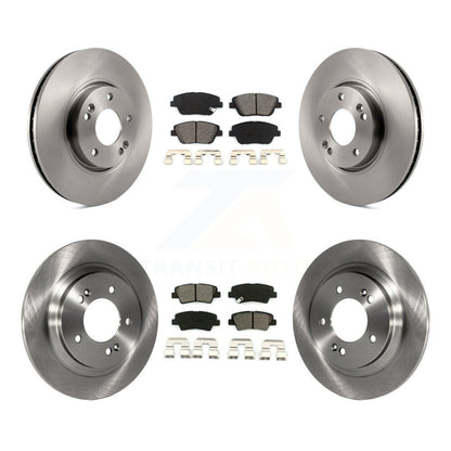 Disc Brake Rotors And Semi-Metallic Pads Front Rear Kit For Hyundai Sonata