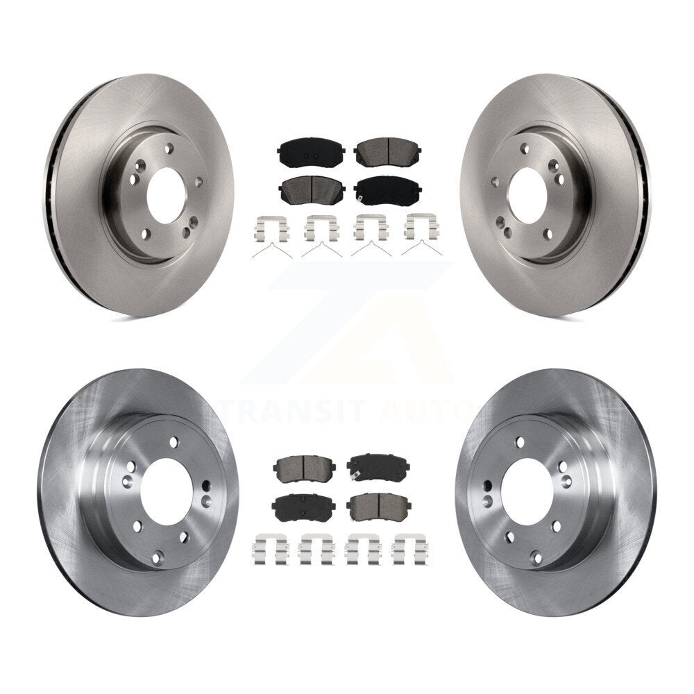 Disc Brake Rotors And Semi-Metallic Pads Front Rear Kit For Hyundai Sonata