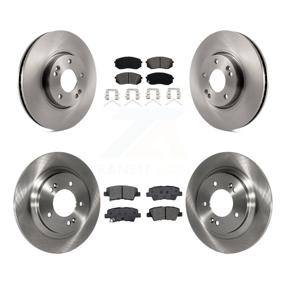 Disc Brake Rotors And Semi-Metallic Pads Front Rear Kit For Hyundai Sonata