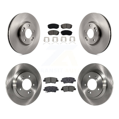 Disc Brake Rotors And Semi-Metallic Pads Front Rear Kit For Hyundai Sonata