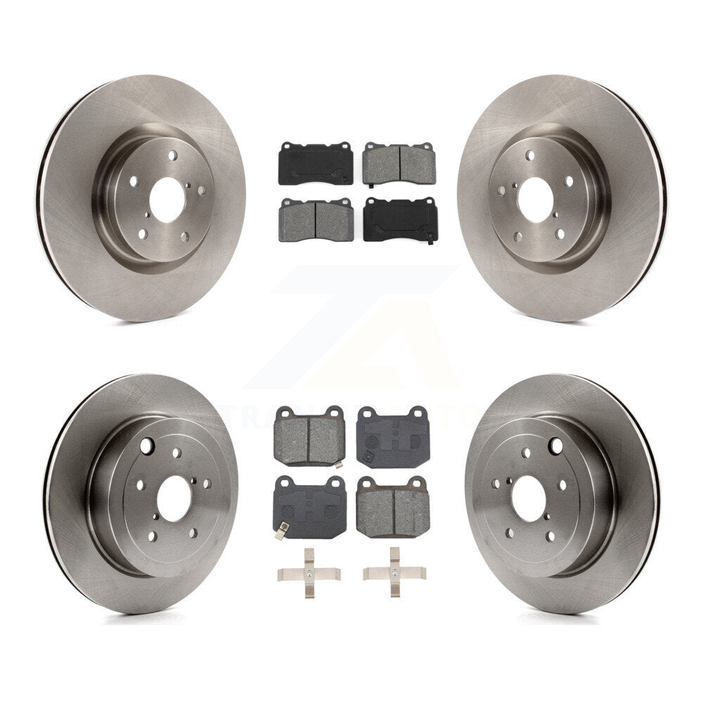 Disc Brake Rotor And Semi-Metallic Pad Front Rear Kit For Subaru Impreza WRX STI