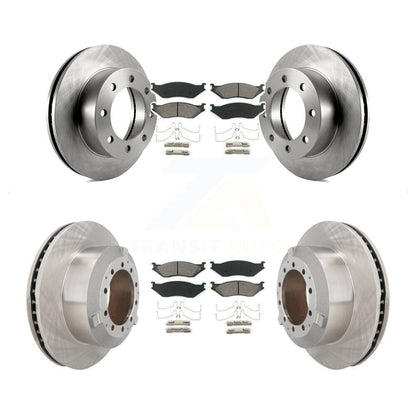 Disc Brake Rotors And Semi-Metallic Pad Front Rear Kit For Ford F-450 Super Duty