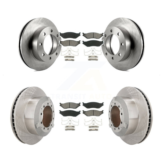 Disc Brake Rotors And Semi-Metallic Pad Front Rear Kit For Ford F-450 Super Duty