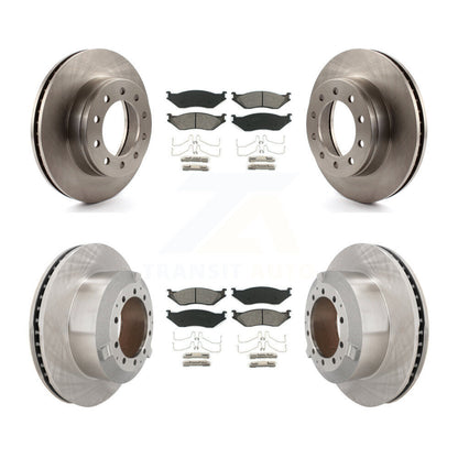 Brake Rotor And Semi-Metallic Pad Front Rear Kit For Ford F-450 Super Duty F-550
