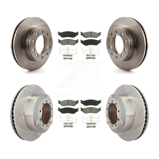 Brake Rotor And Semi-Metallic Pad Front Rear Kit For Ford F-450 Super Duty F-550