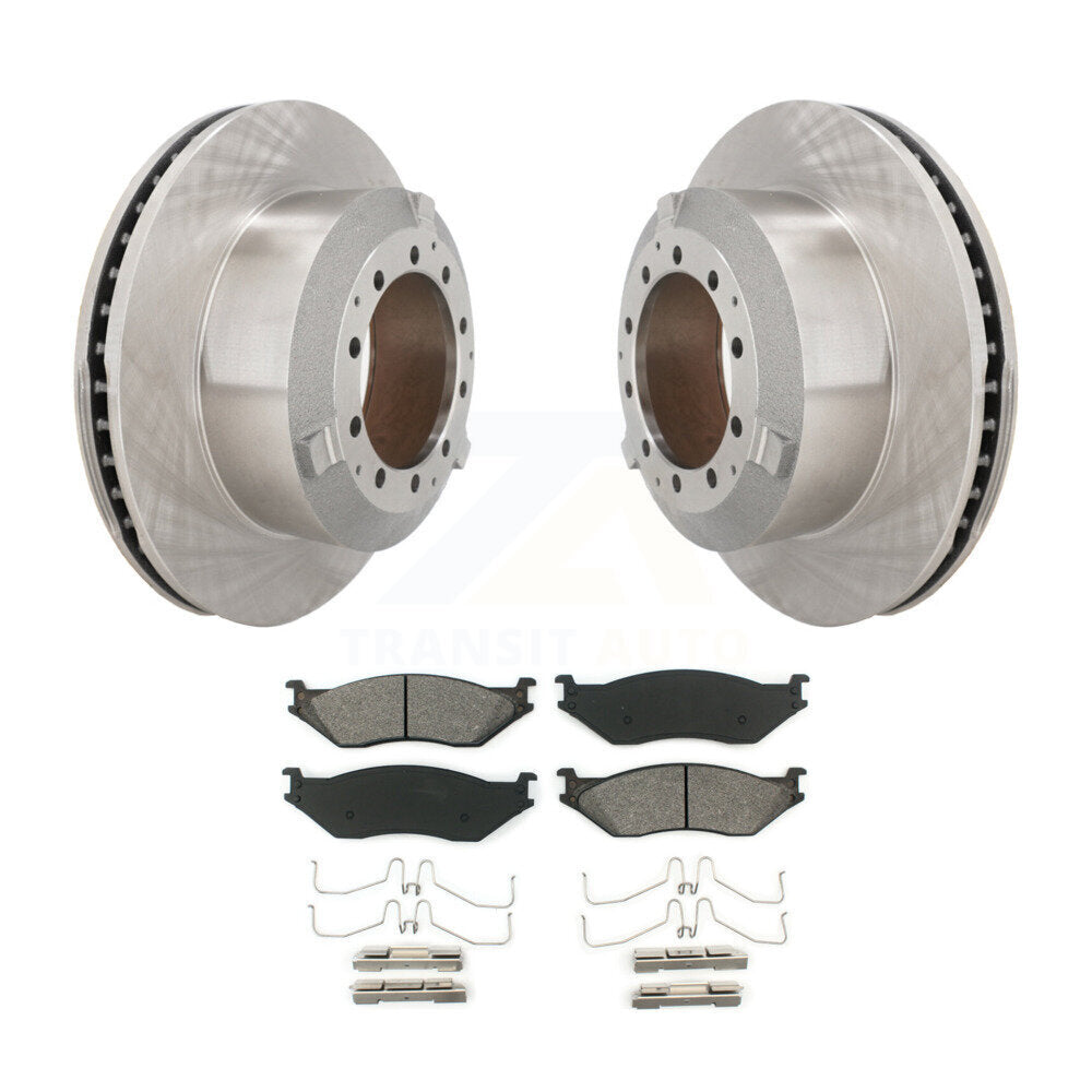 Brake Rotor Semi-Metallic Pad Rear Kit For Ford F-450 Super Duty F-550 TerraStar