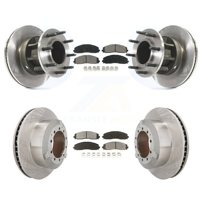 Disc Brake Rotors And Semi-Metallic Pad Front Rear Kit For Ford F-350 Super Duty