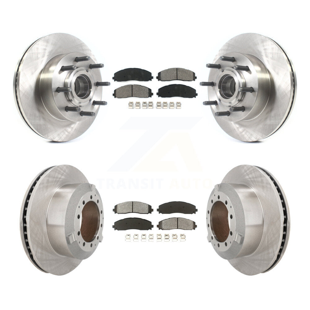 Disc Brake Rotors And Semi-Metallic Pad Front Rear Kit For Ford F-350 Super Duty