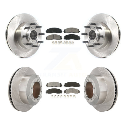 Disc Brake Rotors And Semi-Metallic Pad Front Rear Kit For Ford F-350 Super Duty