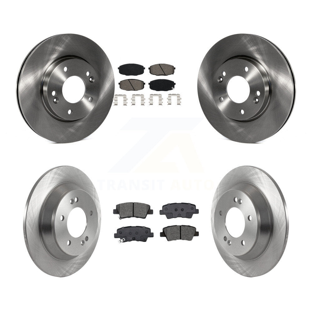 Brake Rotor Semi-Metallic Pad Front Rear Kit For 2022 Hyundai Kona FWD with 1.6L