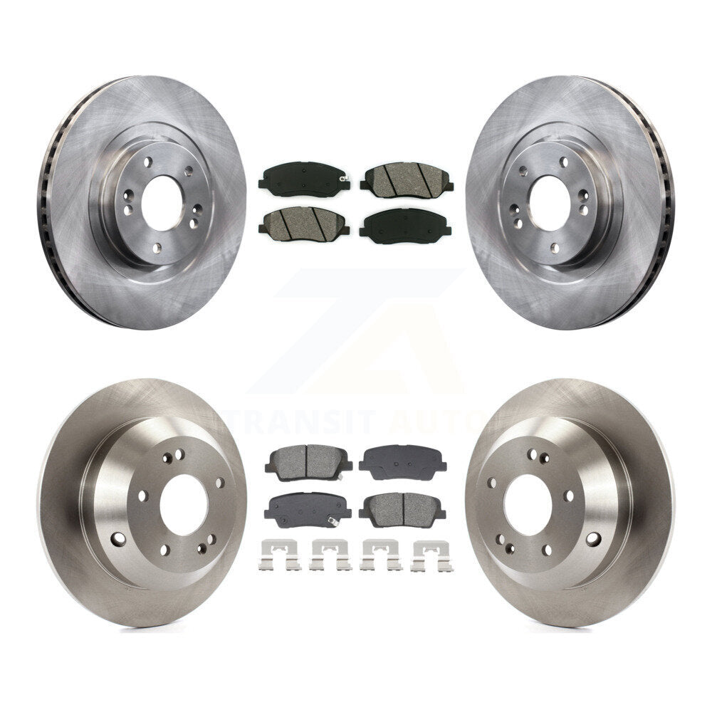 Disc Brake Rotor & Semi-Metallic Pad Front Rear Kit For Hyundai Santa Fe XL 3.3L