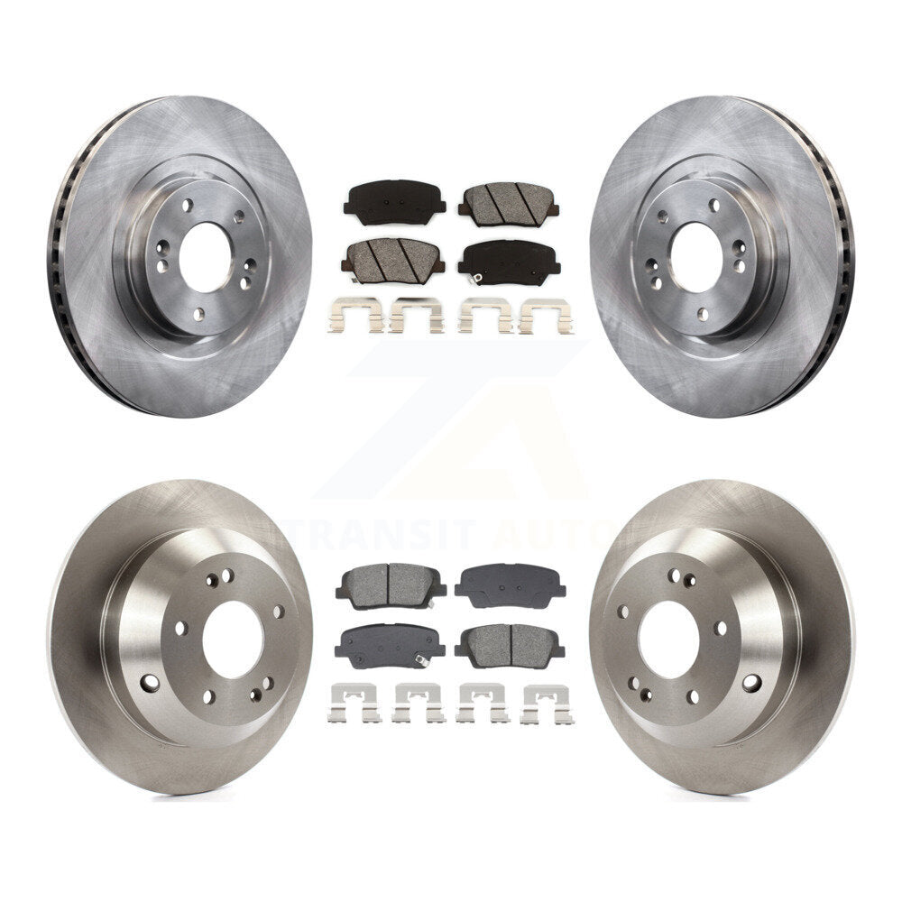 Disc Brake Rotor Semi-Metallic Pad Front Rear Kit For Hyundai Santa Fe Sport Kia