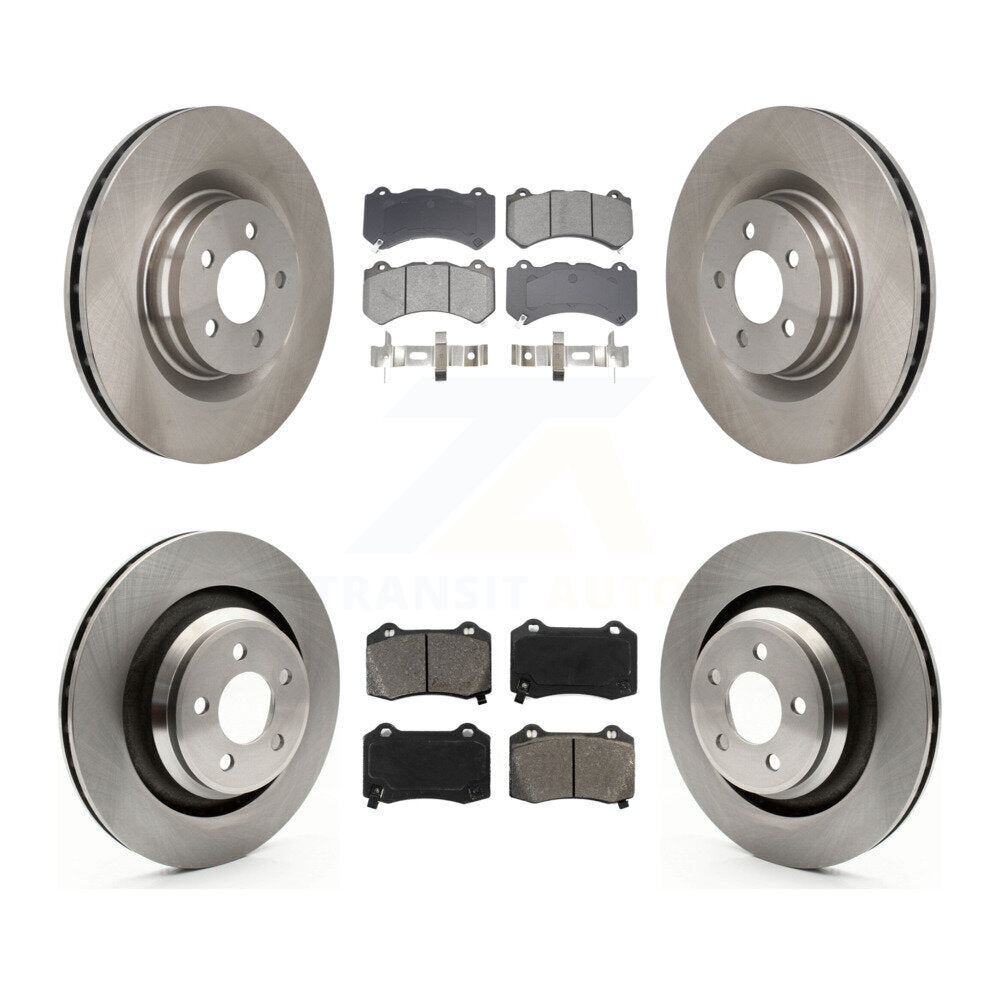 Disc Brake Rotor & Semi-Metallic Pad Front Rear Kit For Dodge Challenger Charger